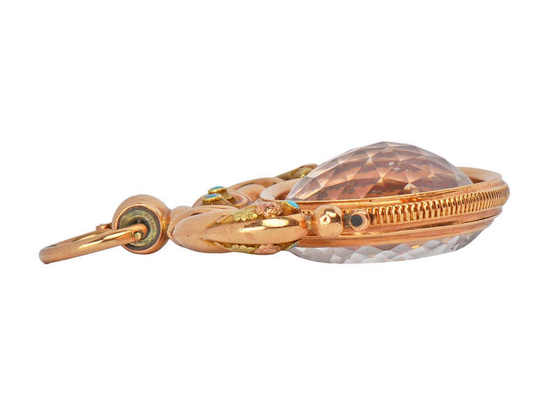 Huge Georgian Gold Rock Crystal Spinner Fob