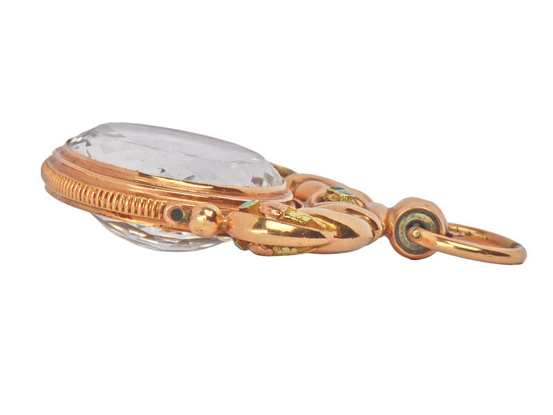 Huge Georgian Gold Rock Crystal Spinner Fob