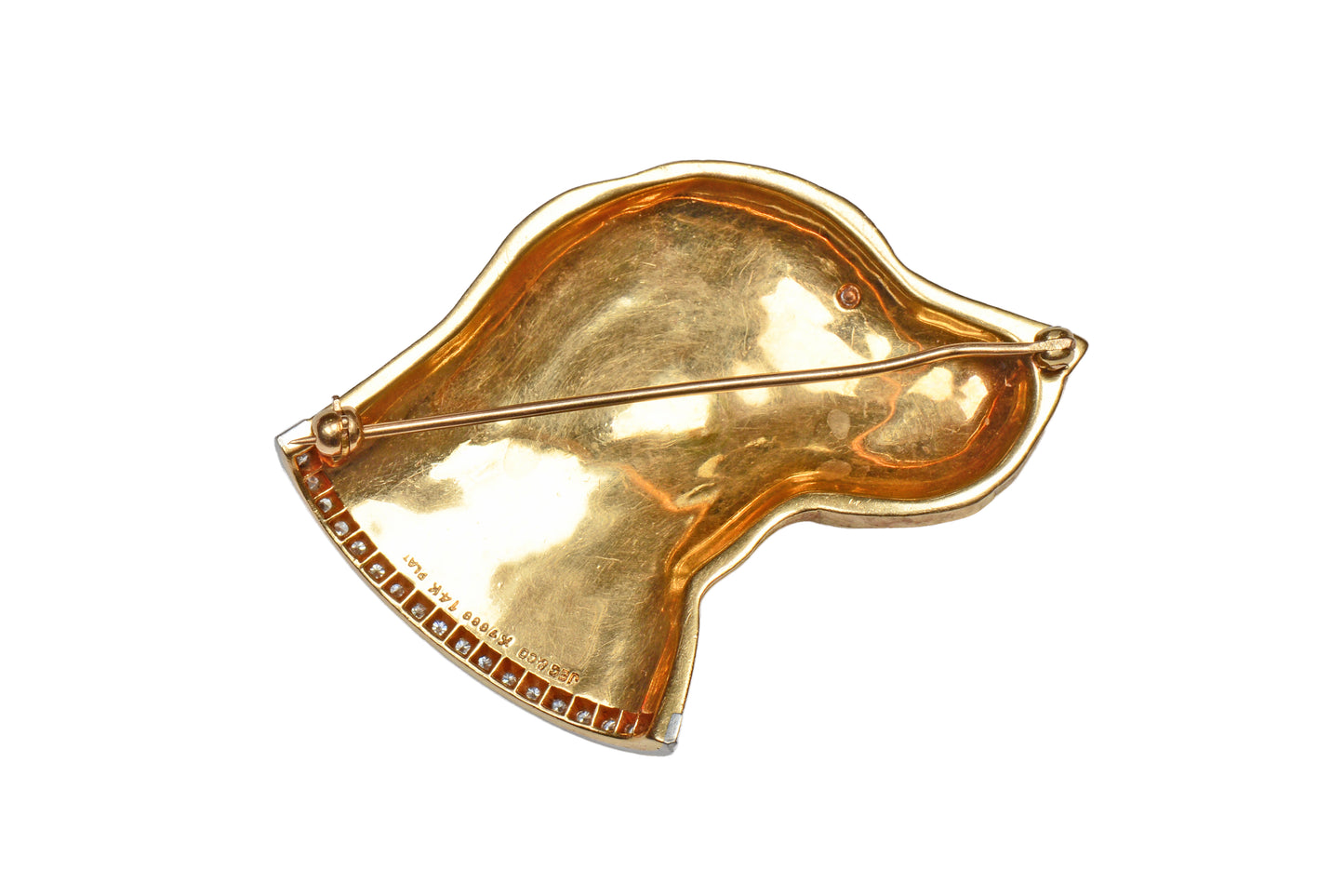 J.E. Caldwell Signed Diamond Dog Brooch