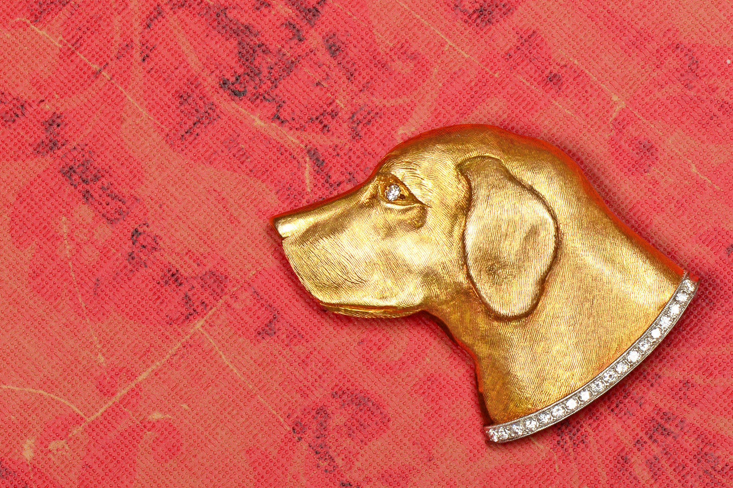 J.E. Caldwell Signed Diamond Dog Brooch