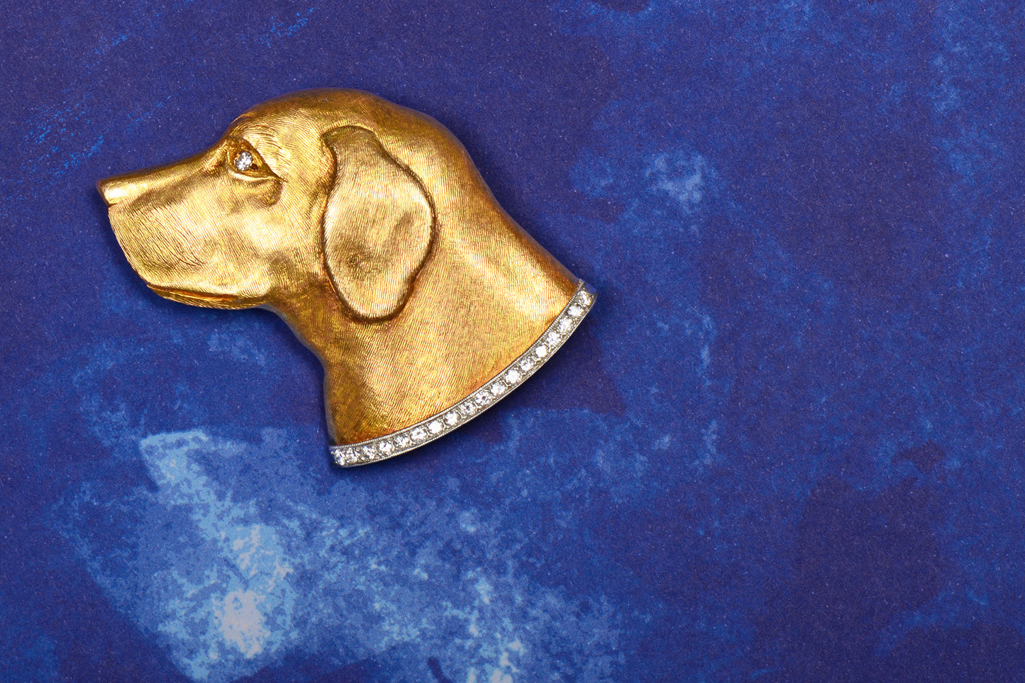 J.E. Caldwell Signed Diamond Dog Brooch