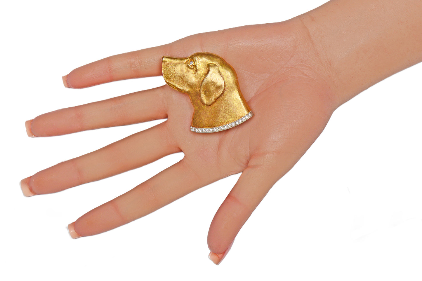 J.E. Caldwell Signed Diamond Dog Brooch