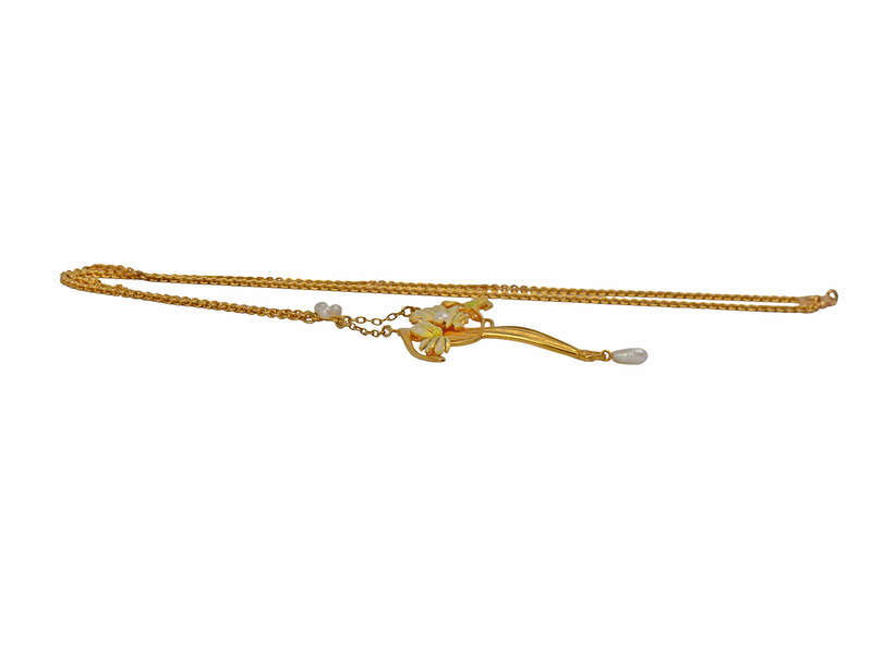 Krementz Art Nouveau Enamel Necklace