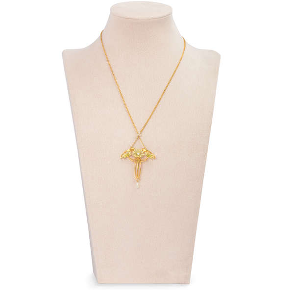 Krementz Art Nouveau Enamel Necklace