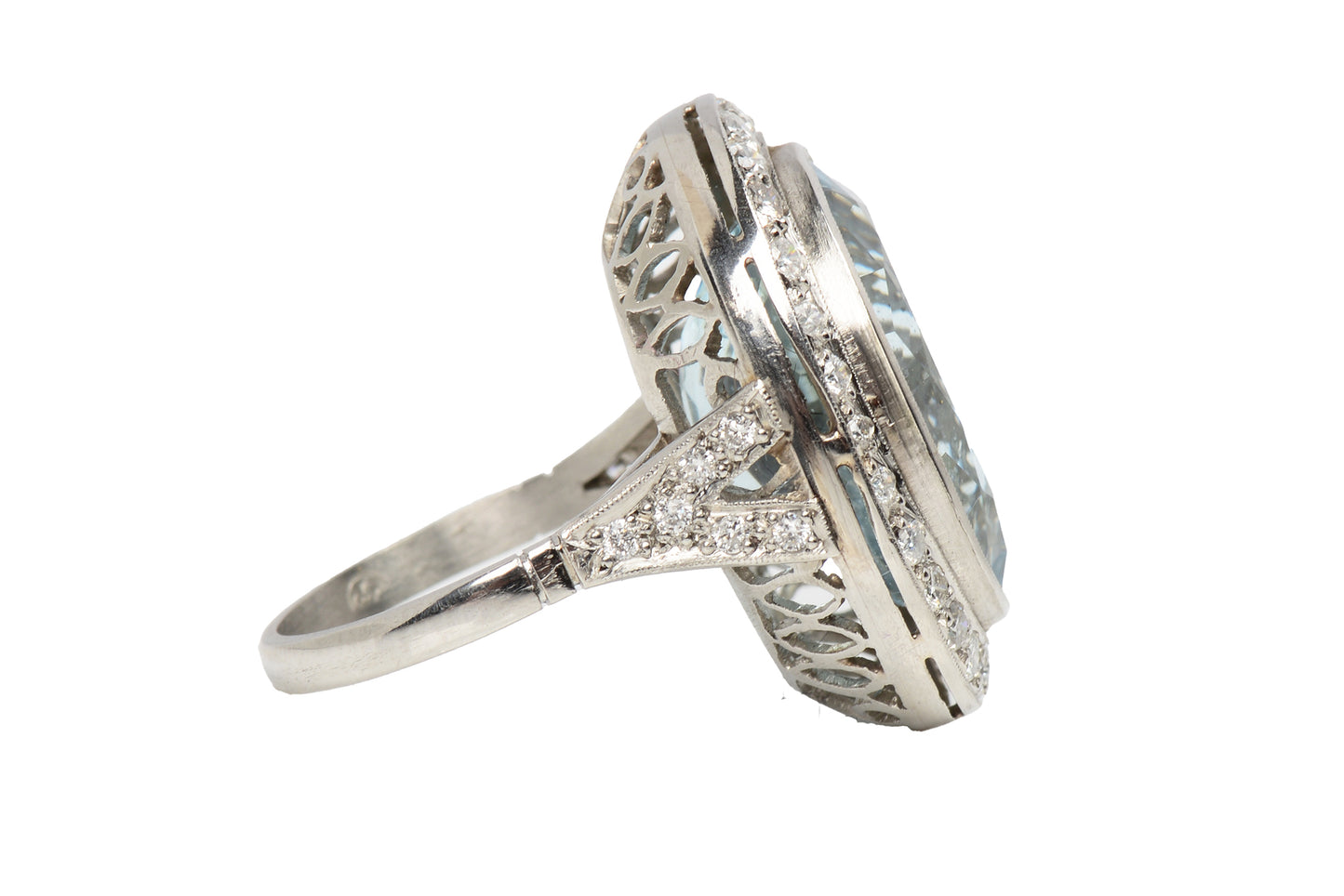 Blue Marvel - Oval Aquamarine Diamond Ring