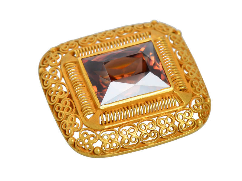 Louis Comfort Tiffany Antique Zircon Brooch