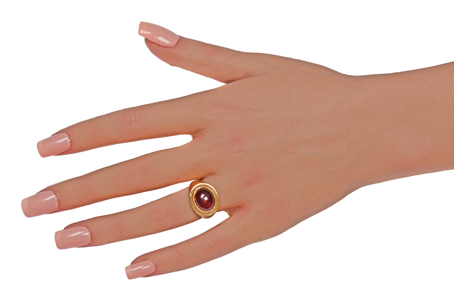 Vintage Cabochon Garnet 18k Gold RIng