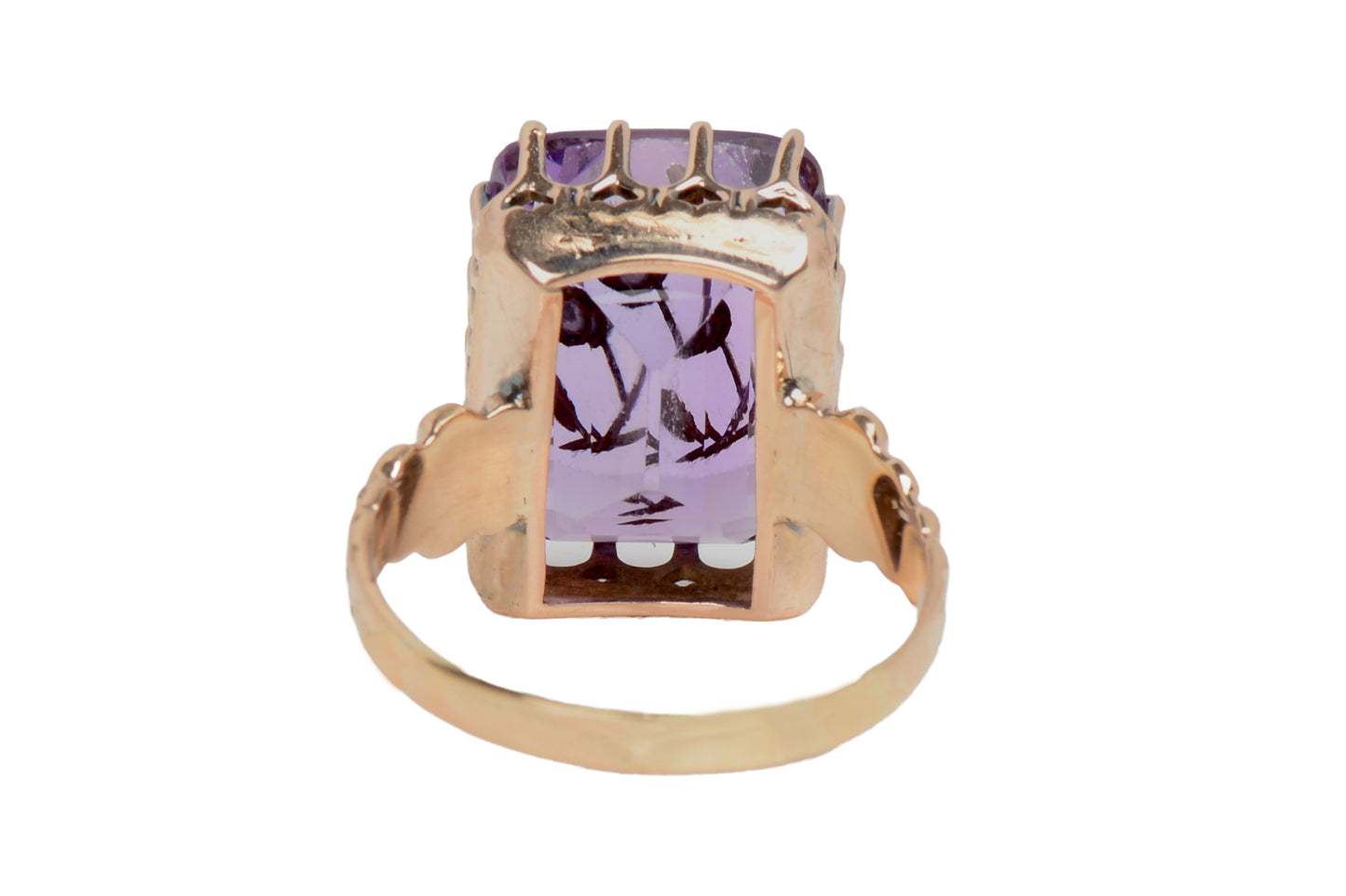 Rose of Sharon Amethyst Rose Gold Ring
