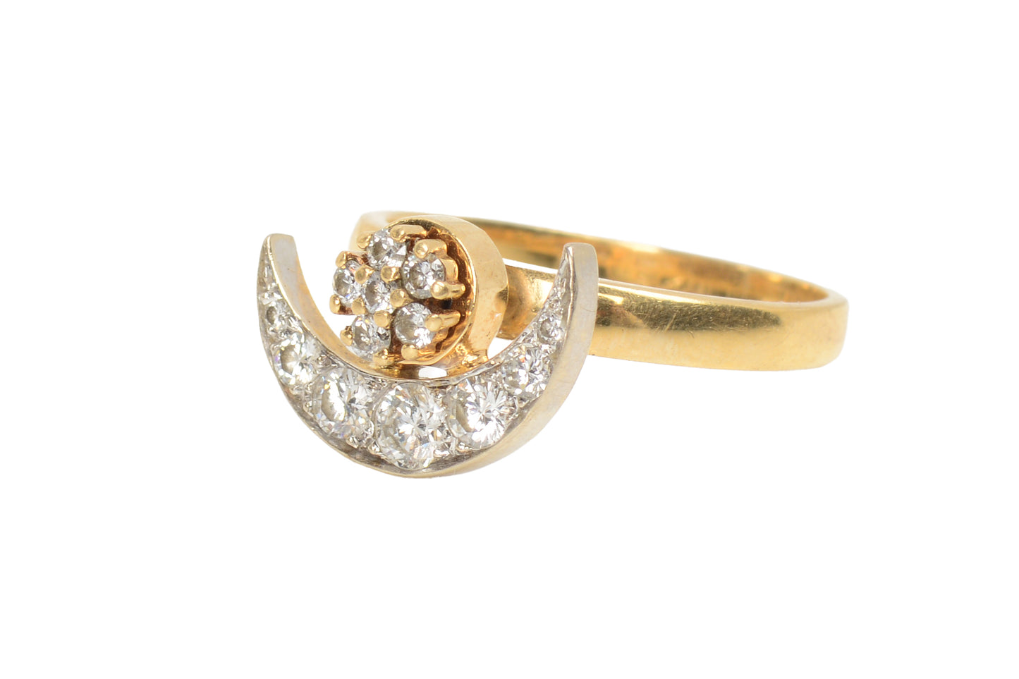 Vintage Teufel Motion Kinetic Moon & Star Ring