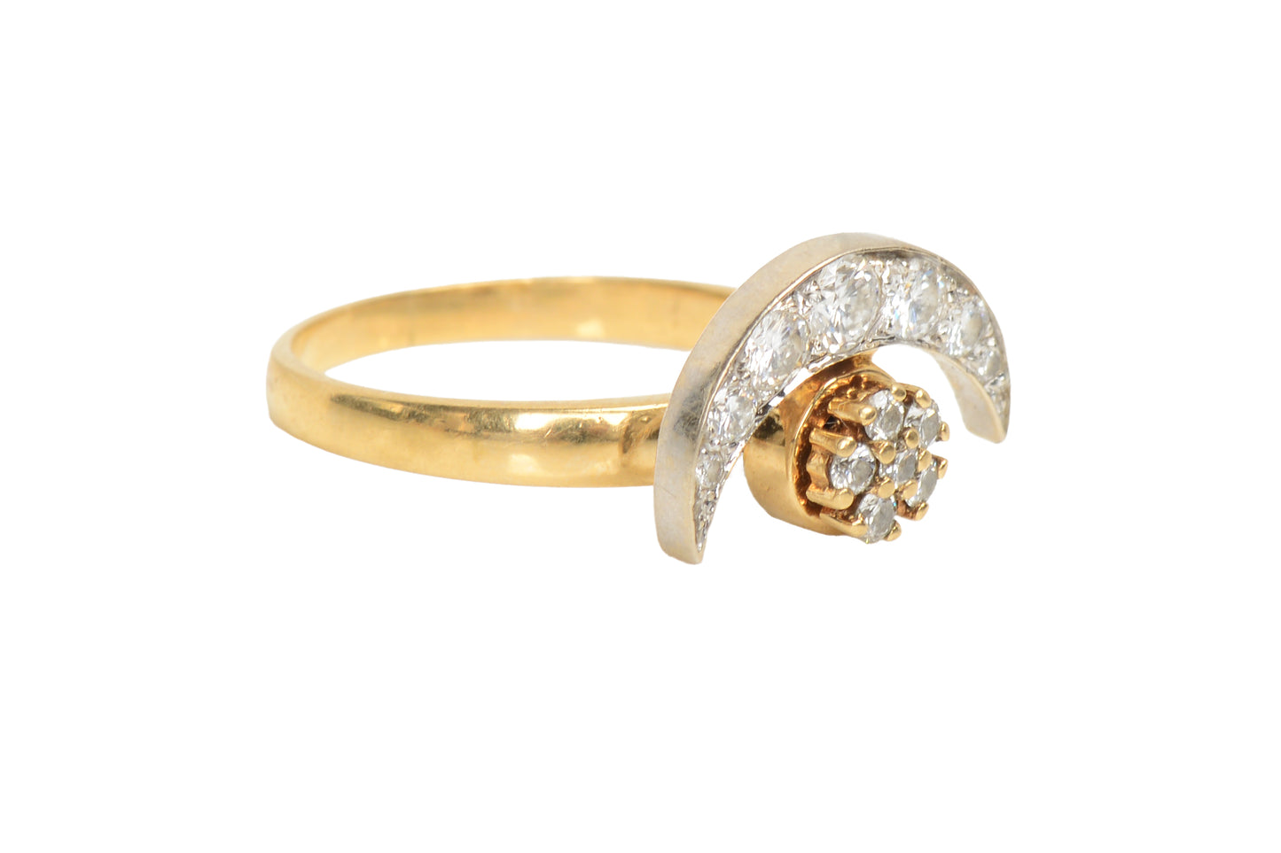 Vintage Teufel Motion Kinetic Moon & Star Ring