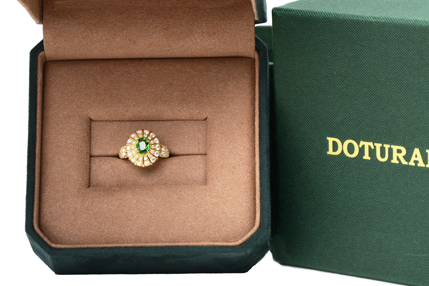 Enthralling Tsavorite Diamond Dinner Ring