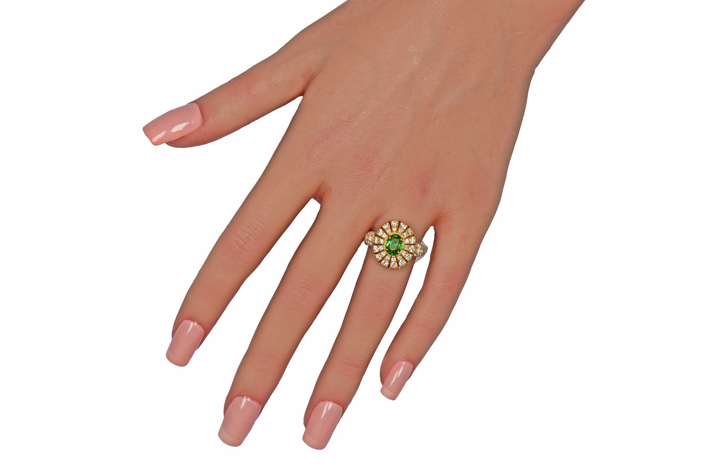 Enthralling Tsavorite Diamond Dinner Ring