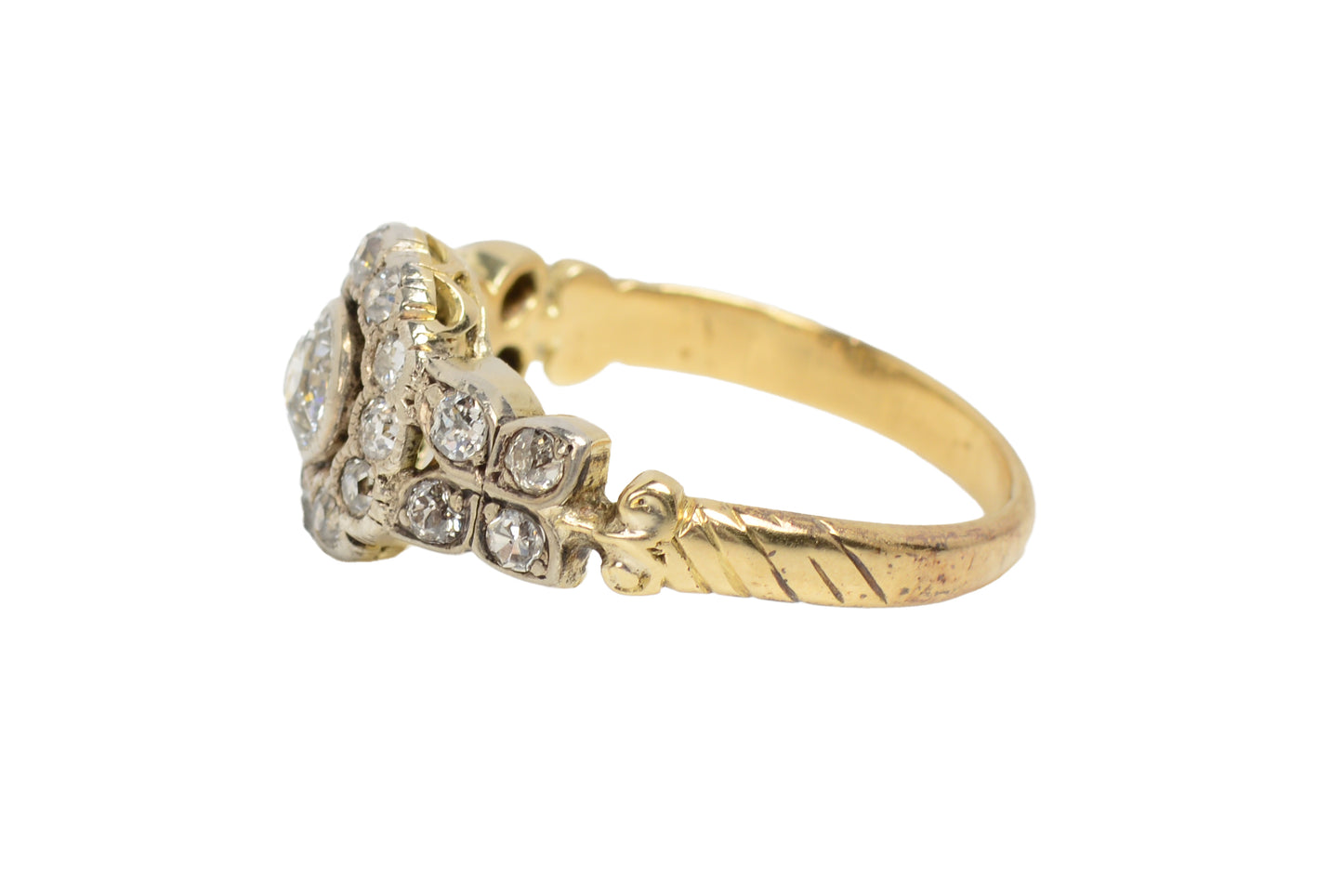 Victorian Diamond Cluster Engagement Wedding Ring