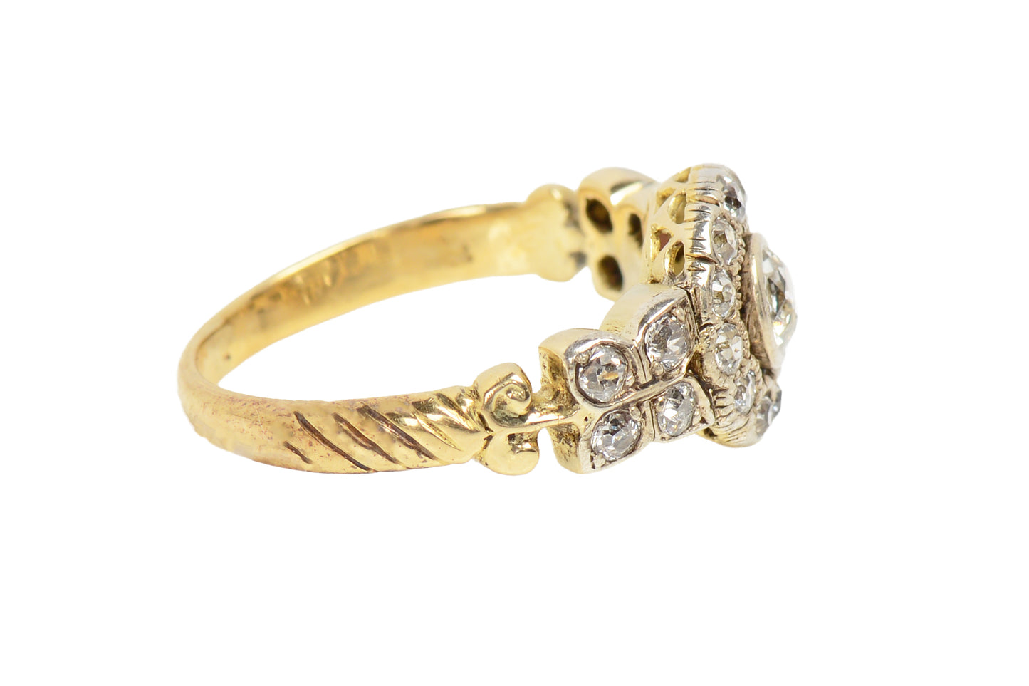 Victorian Diamond Cluster Engagement Wedding Ring