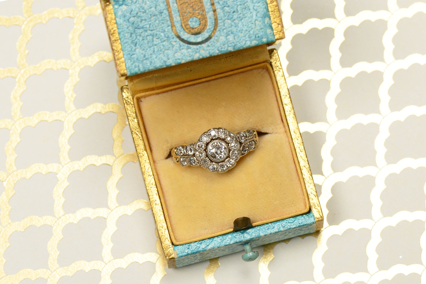 Victorian Diamond Cluster Engagement Wedding Ring