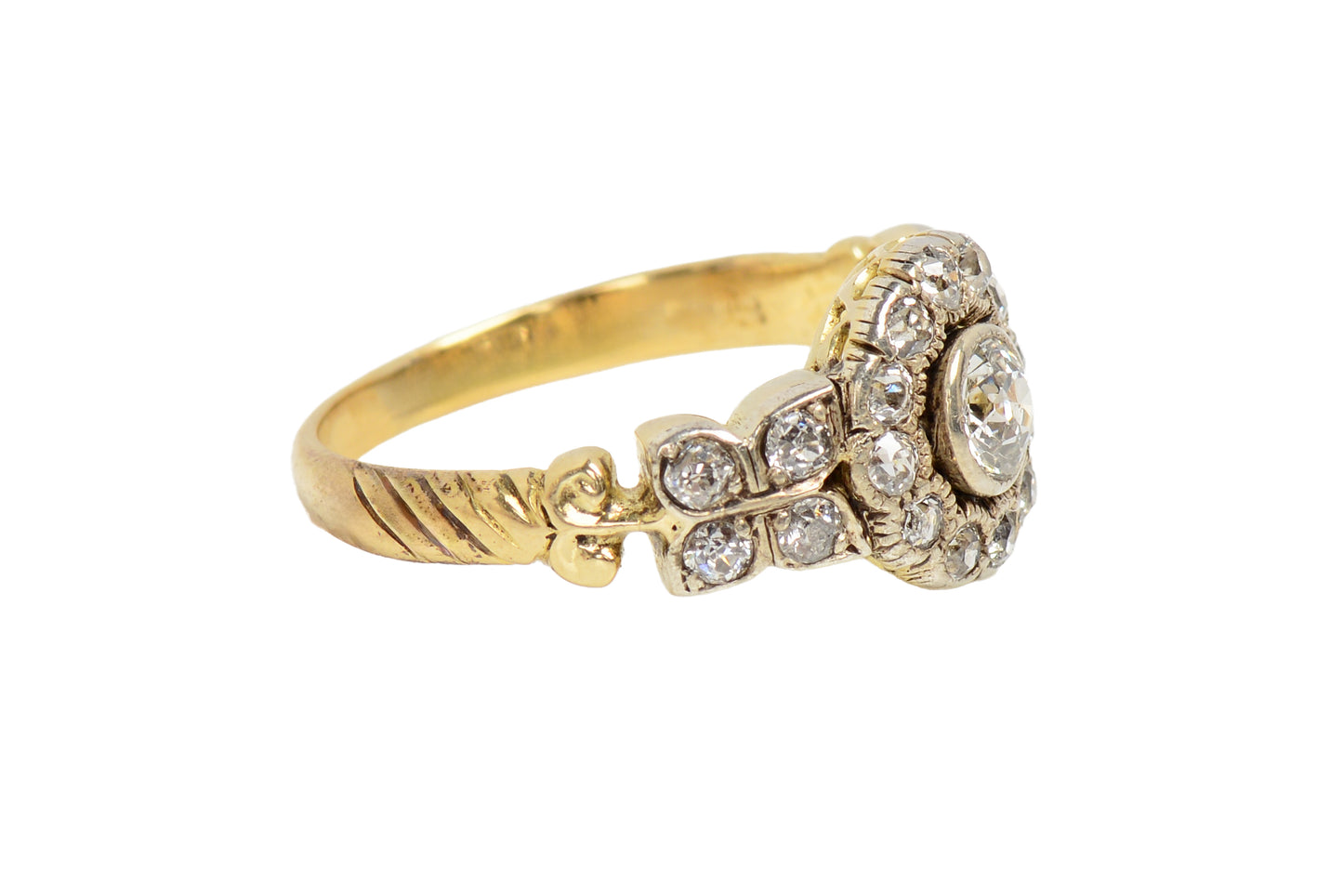 Victorian Diamond Cluster Engagement Wedding Ring