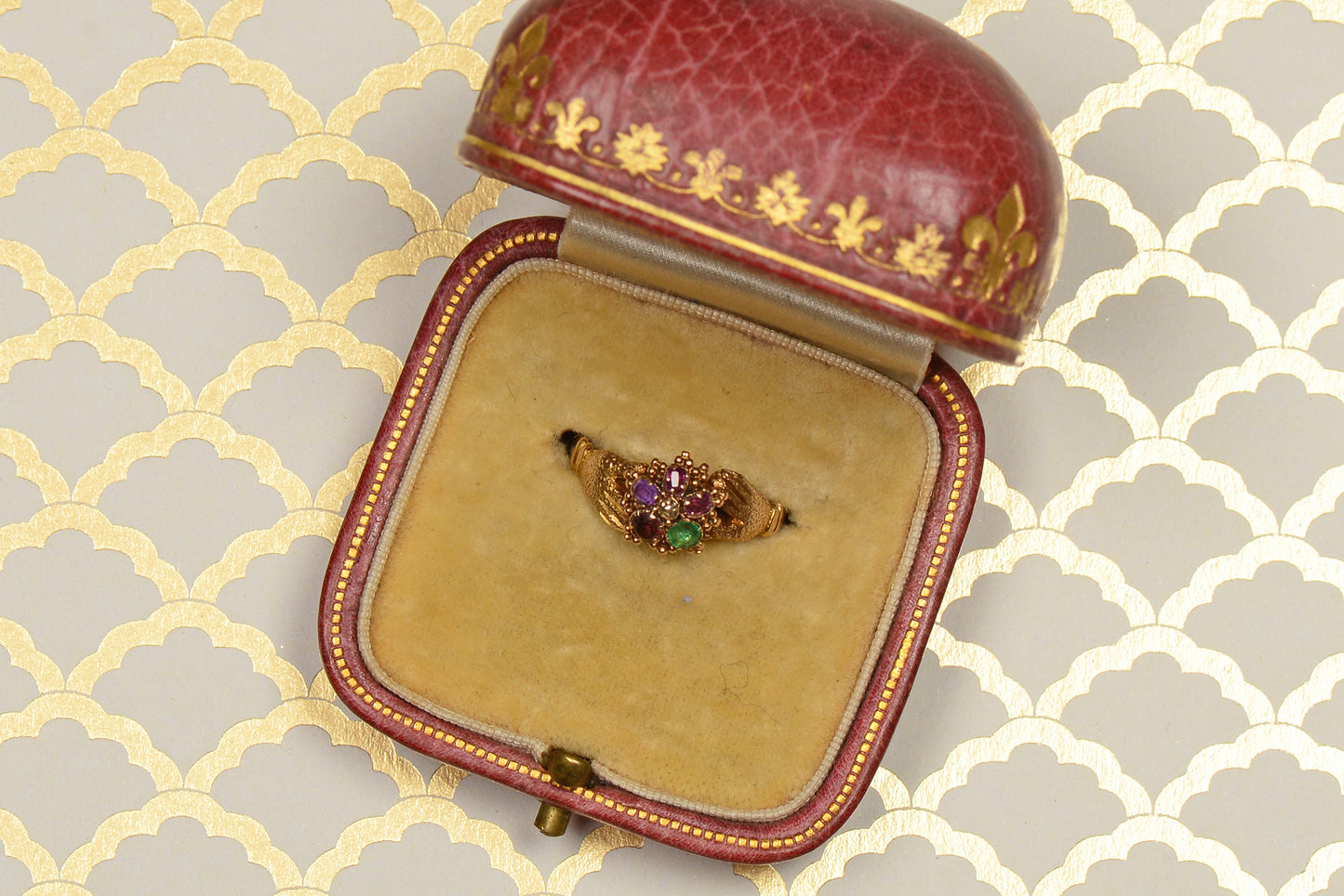 Georgian English Fede Hands Acrostic Regard Ring
