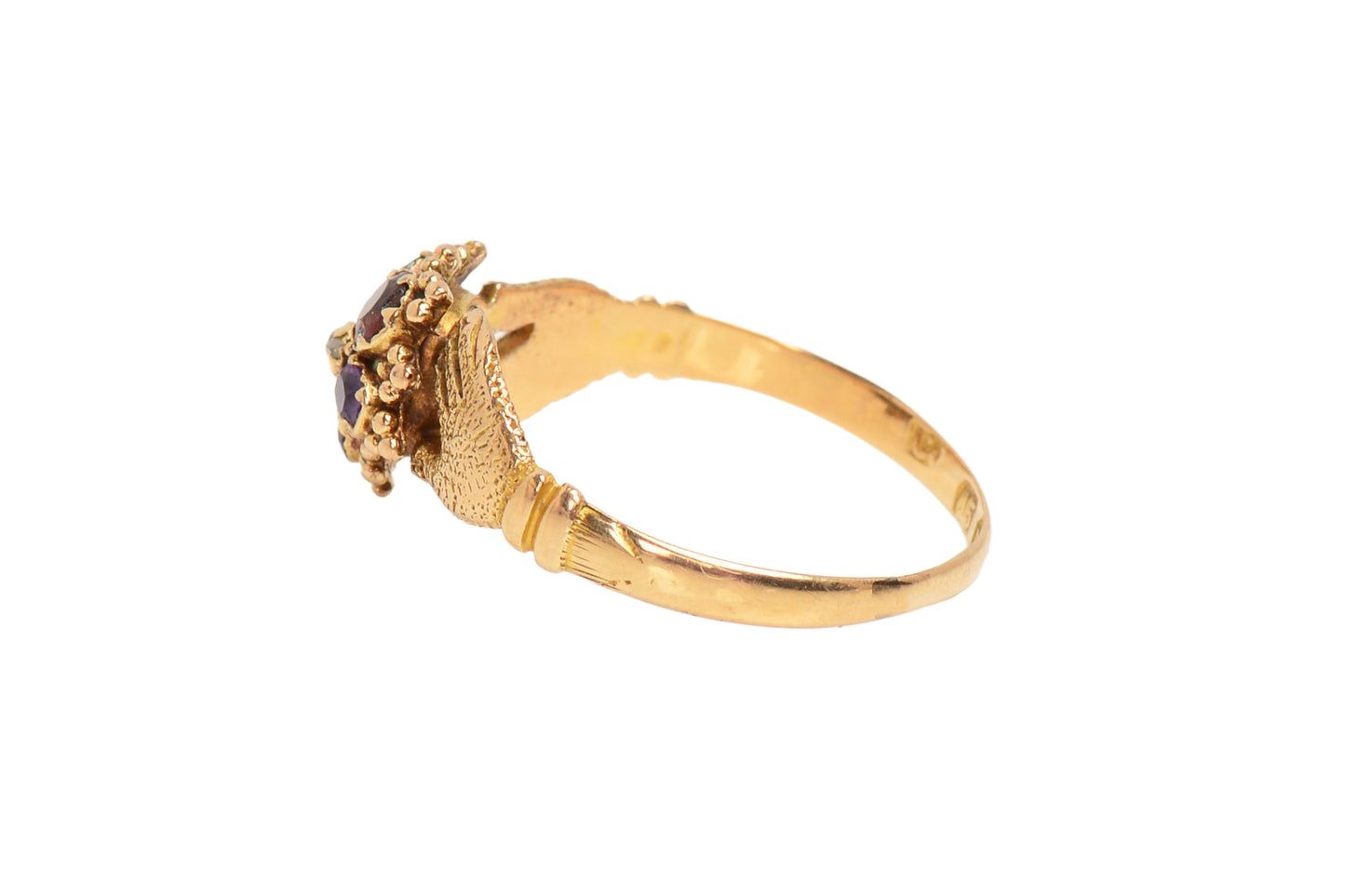 Georgian English Fede Hands Acrostic Regard Ring