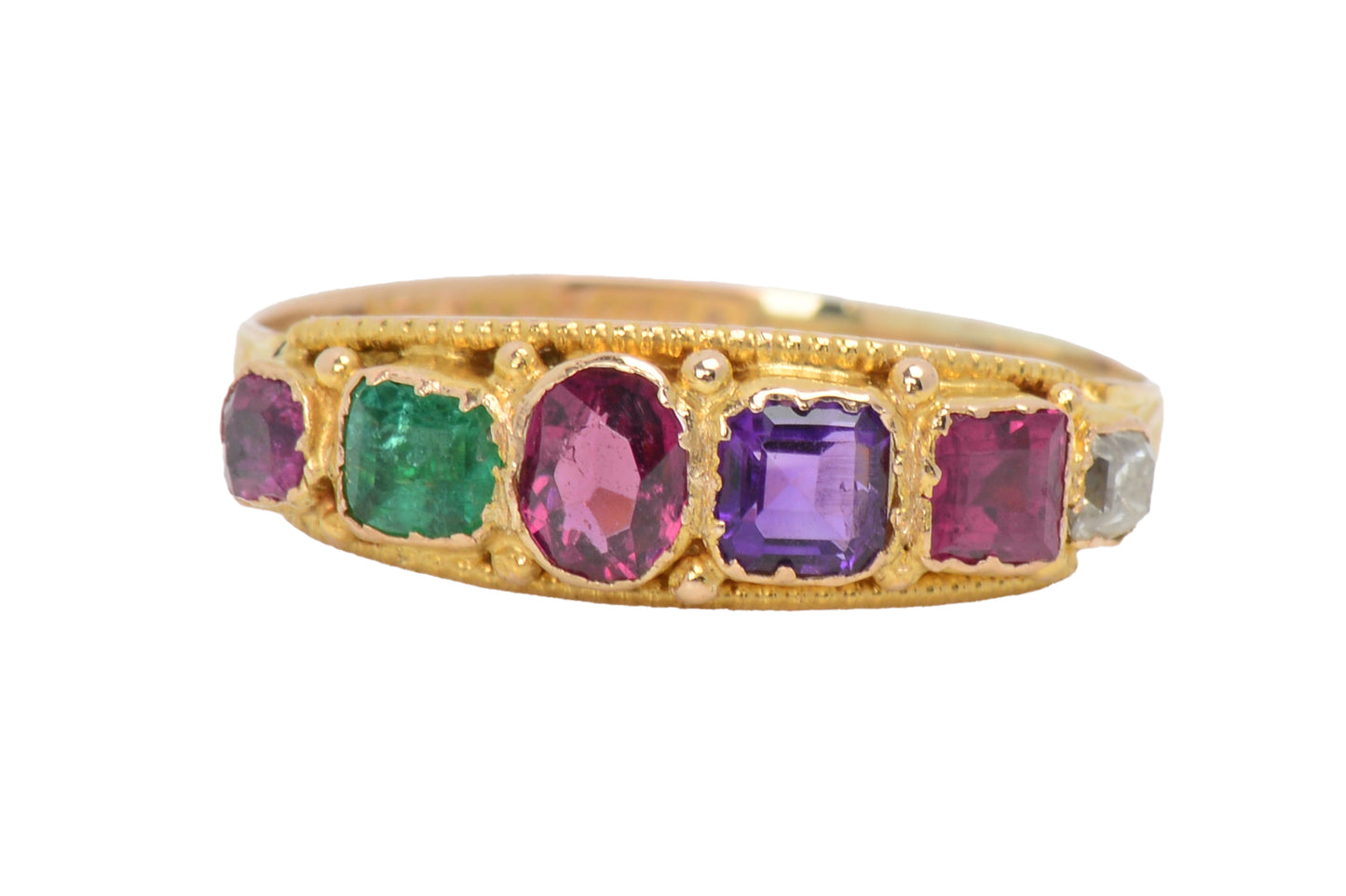 Victorian Antique Regard Acrostic Gemstone Ring