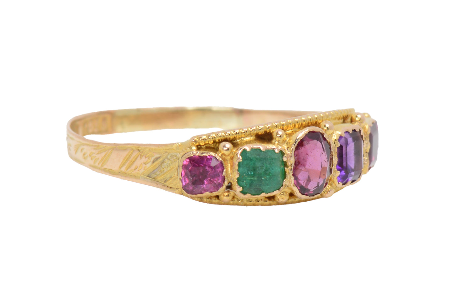 Victorian Antique Regard Acrostic Gemstone Ring