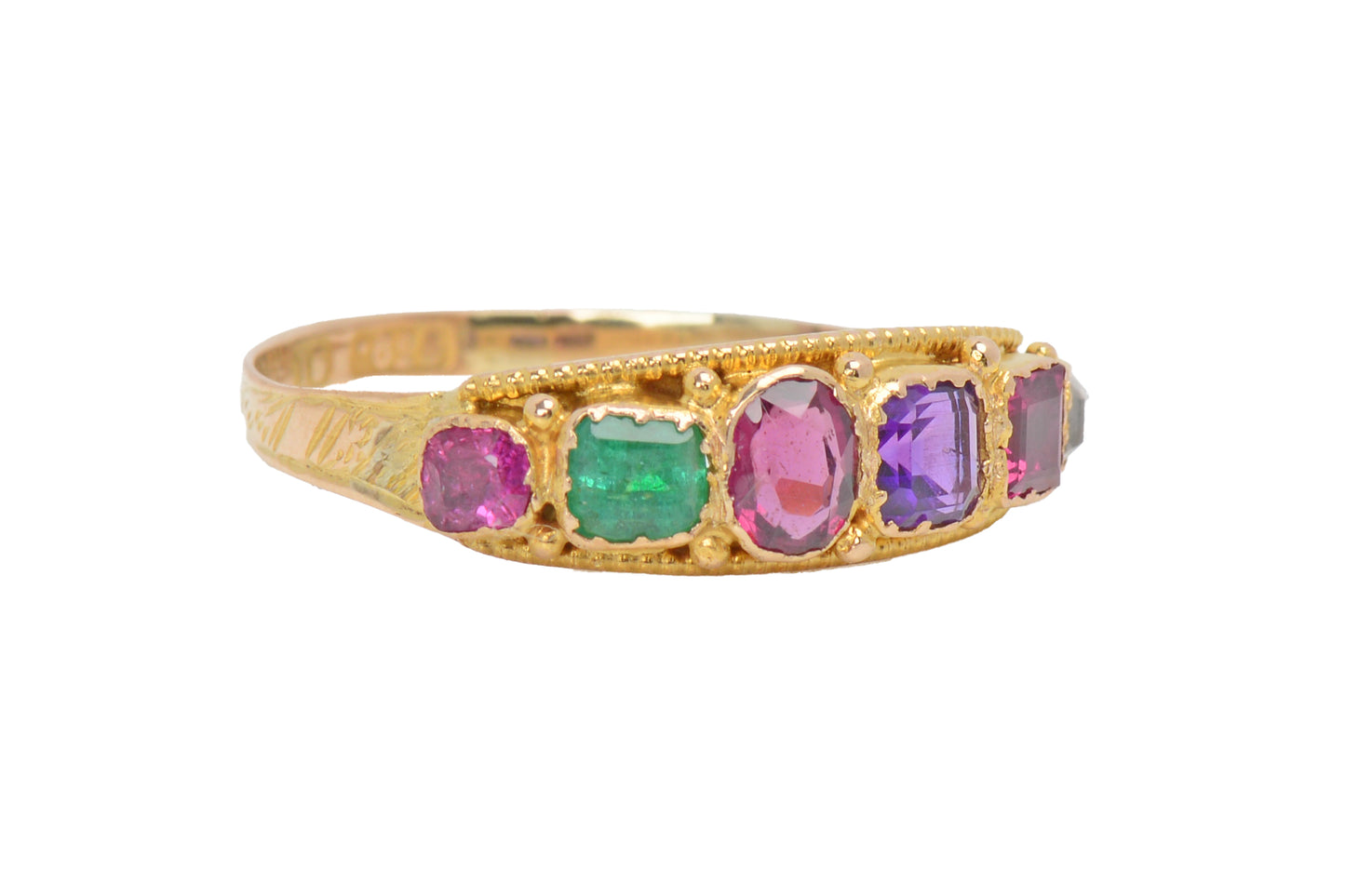 Victorian Antique Regard Acrostic Gemstone Ring