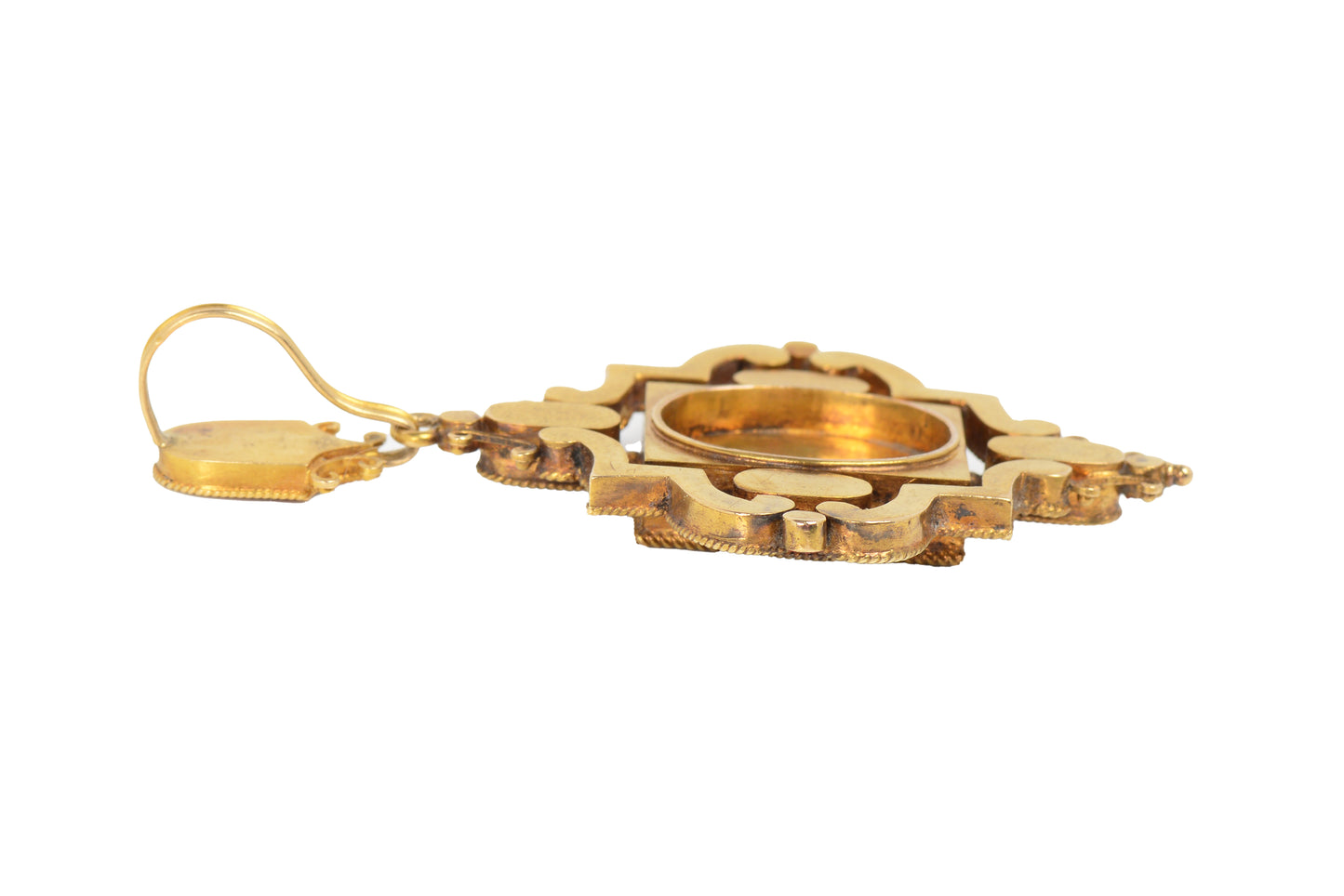 Antique Barn Swallow Bird Micromosaic Gold Pendant