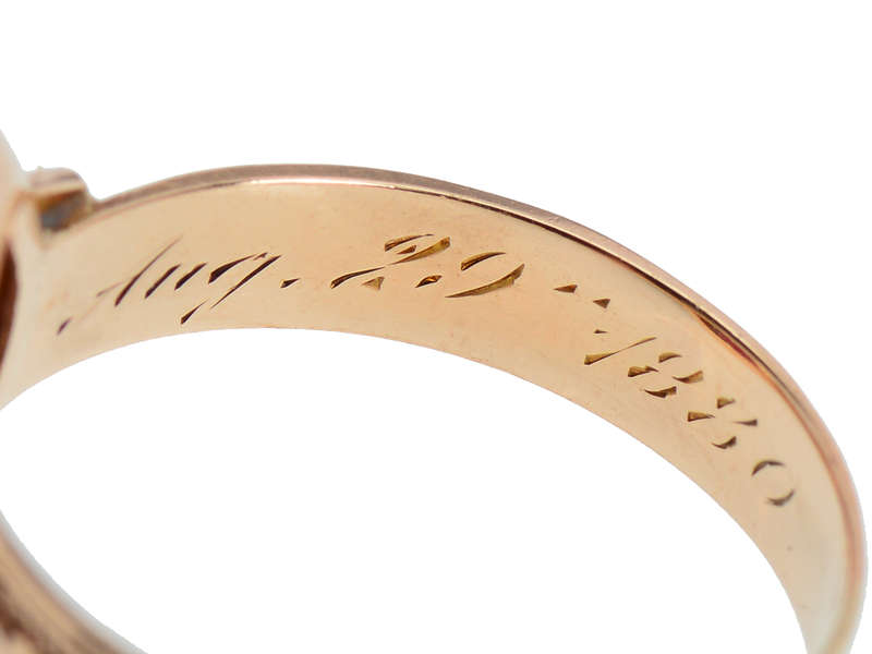 Victorian Garnet Rose Gold Ring Dated 1880