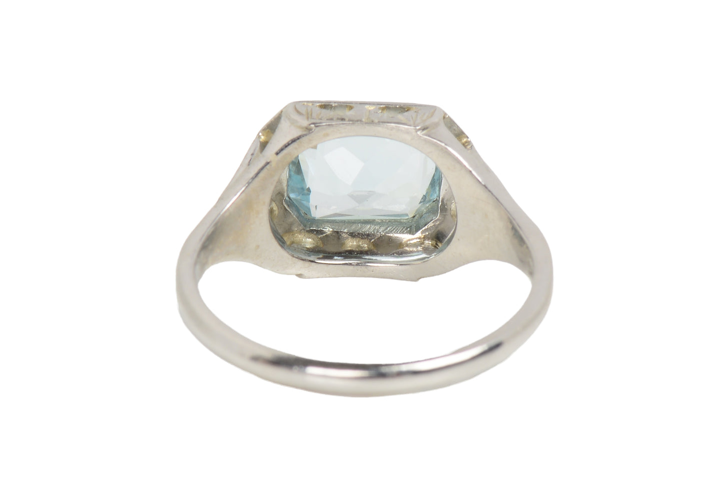 Vintage Aquamarine 14k White Gold Ring c. 1930