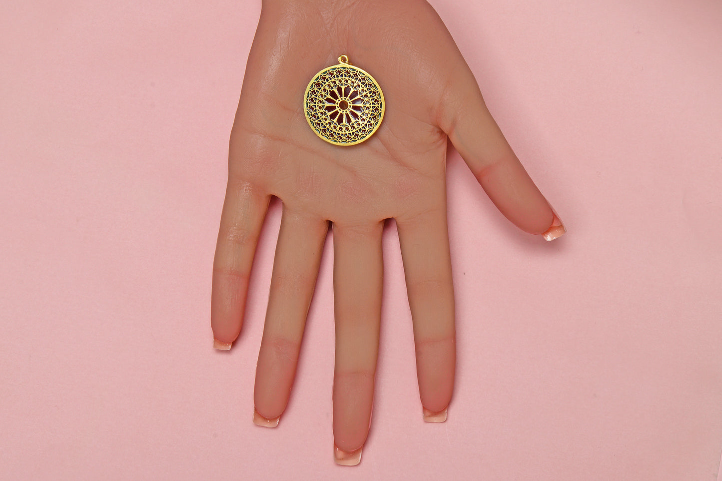 French Plique-à-jour Enamel 18k Gold Pendant