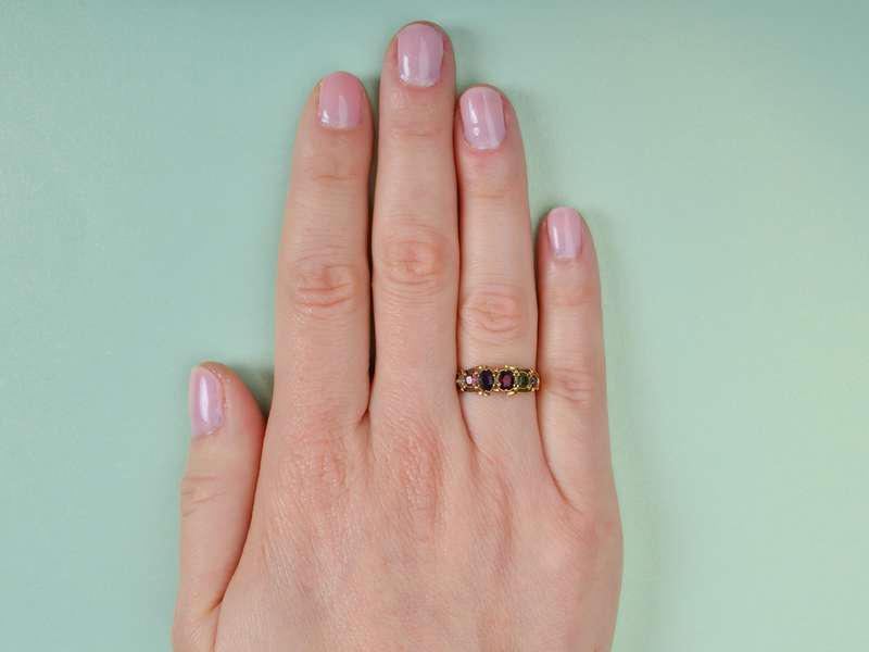 Victorian Gem Set Acrostic REGARD Ring
