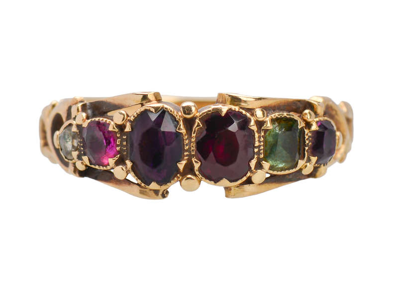 Victorian Gem Set Acrostic REGARD Ring