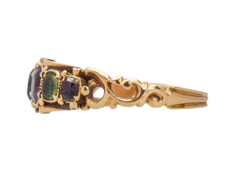 Victorian Gem Set Acrostic REGARD Ring