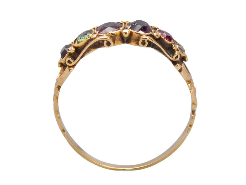 Victorian Gem Set Acrostic REGARD Ring
