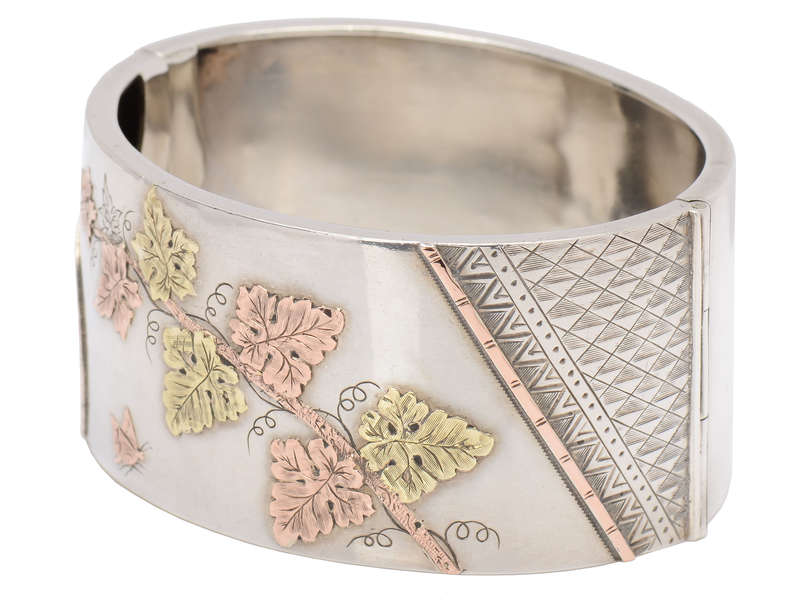 Aesthetic Movement Gold & Silver Wide Bangle
