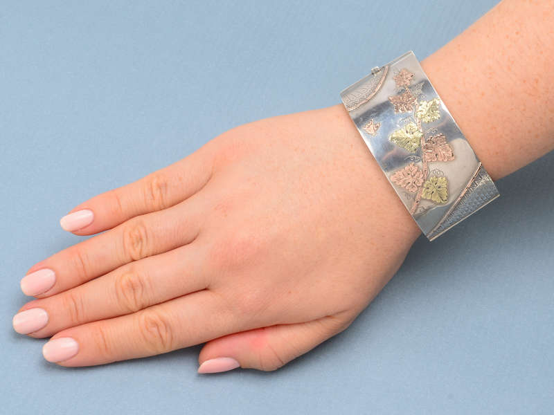 Aesthetic Movement Gold & Silver Wide Bangle