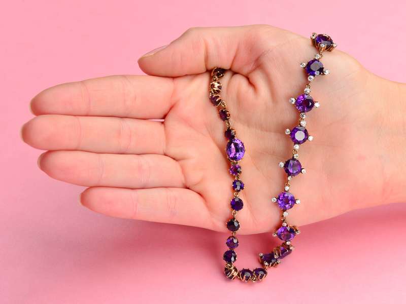 Portrait of Sophistication - Antique Amethyst Diamond Rivière
