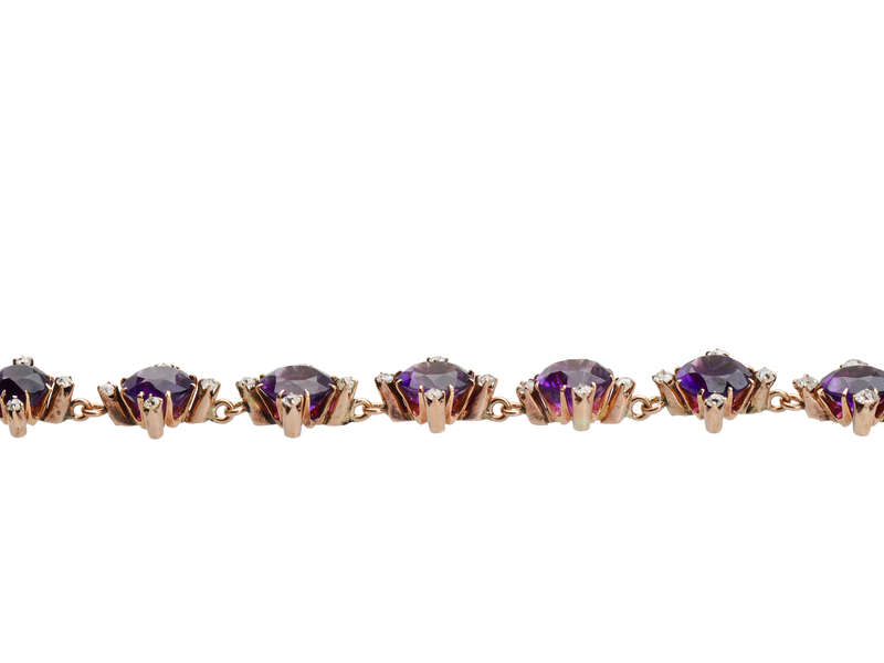 Portrait of Sophistication - Antique Amethyst Diamond Rivière