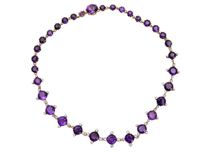 Portrait of Sophistication - Antique Amethyst Diamond Rivière