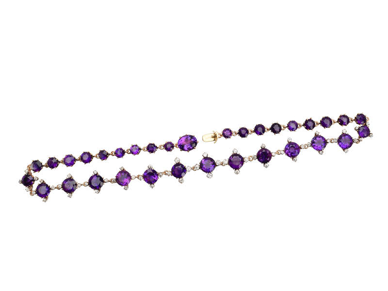 Portrait of Sophistication - Antique Amethyst Diamond Rivière