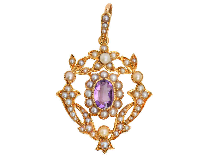 Edwardian Sweet - Amethyst Pearl Pendant