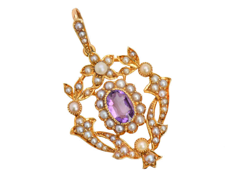 Edwardian Sweet - Amethyst Pearl Pendant