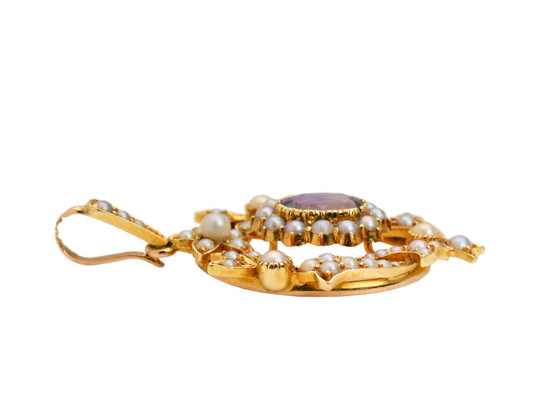 Edwardian Sweet - Amethyst Pearl Pendant