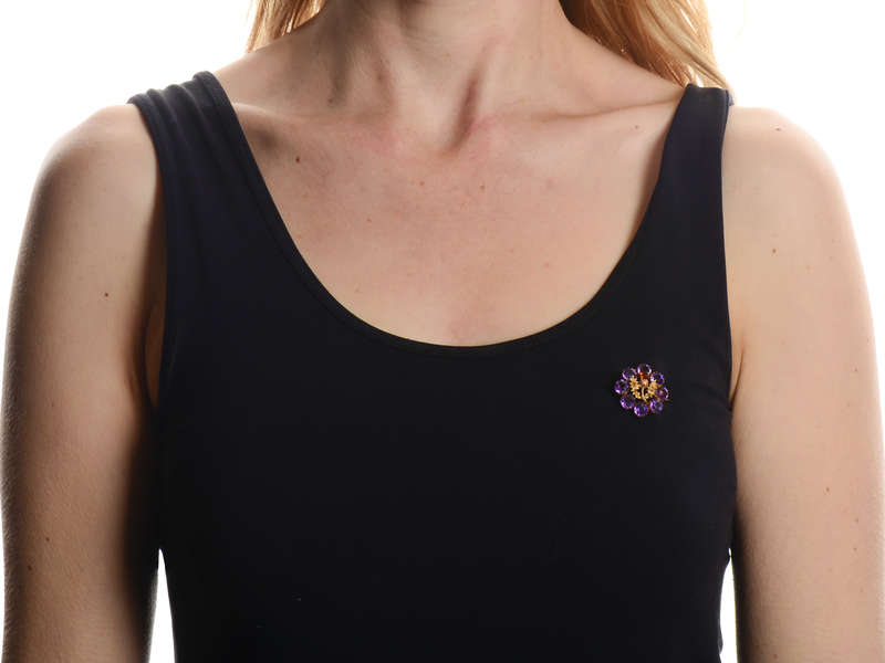 Amethyst Citrine Antique Thistle Brooch Pendant