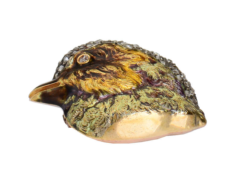 Striking Antique Bird Motif Diamond Brooch