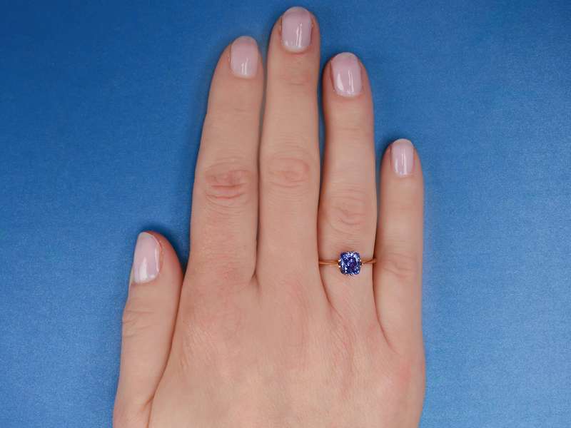 Antique Cornflower Blue Ceylon Sapphire Ring