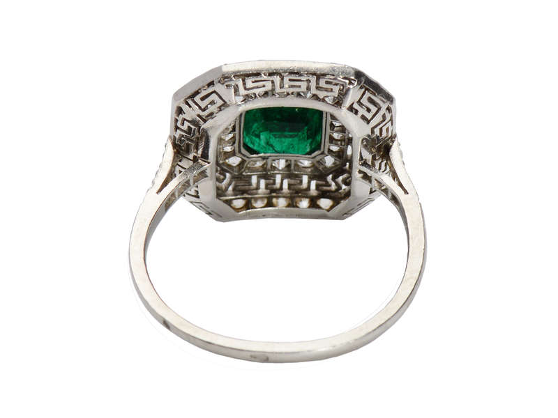 Art Deco Sublime - Emerald Diamond Ring
