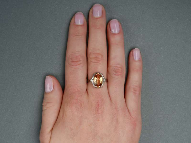 Precious Topaz Diamond Vintage Ring