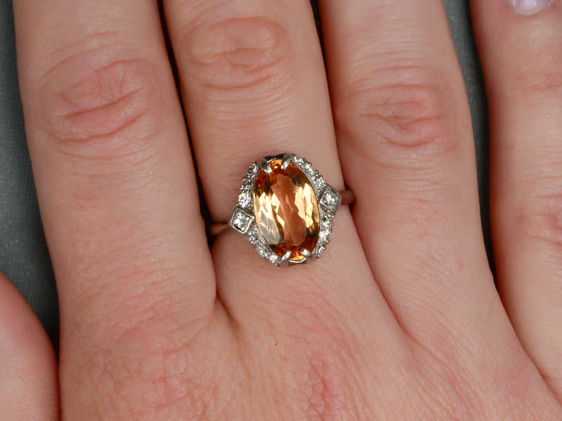 Precious Topaz Diamond Vintage Ring
