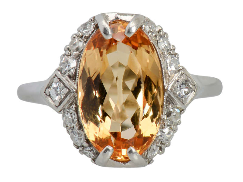 Precious Topaz Diamond Vintage Ring