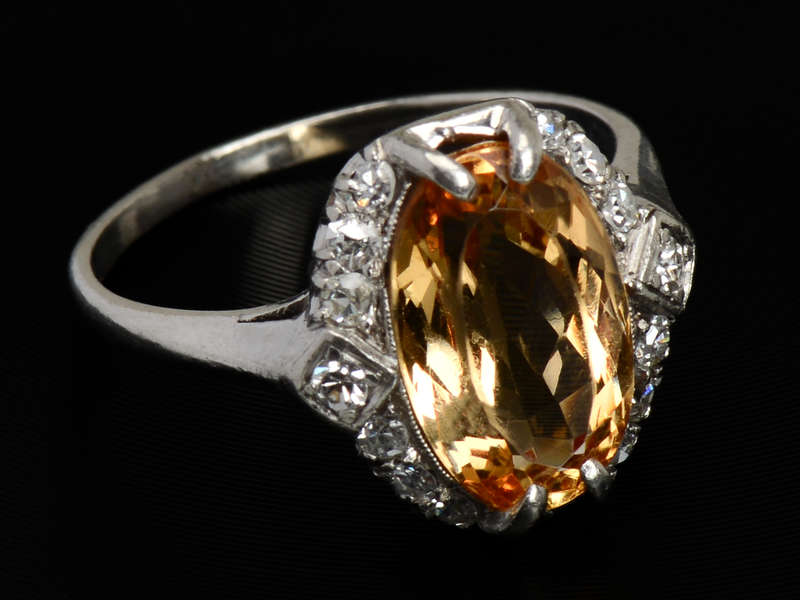 Precious Topaz Diamond Vintage Ring